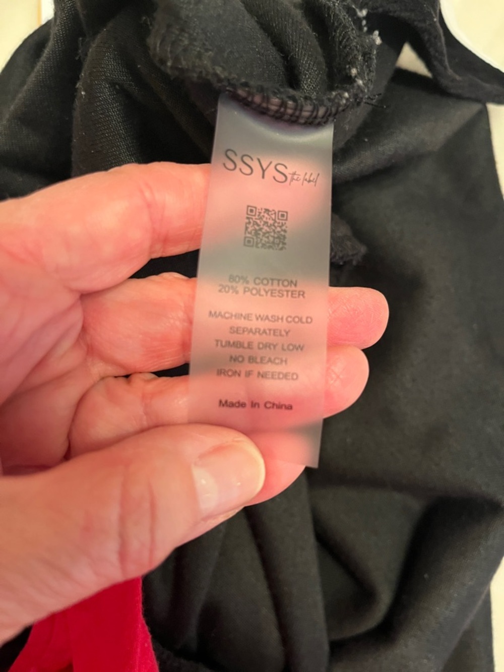 SSYS Black Get Ready Velour Robe with White Trim and hold zipper. Size medium - Picture 10 of 10